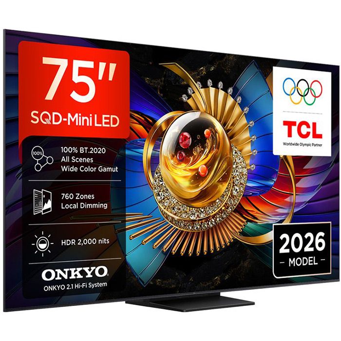 TV TCL 75Q7D, 75"(189 cm), SQD-Mini LED, 4K Ultra HD, Smart TV, Google TV