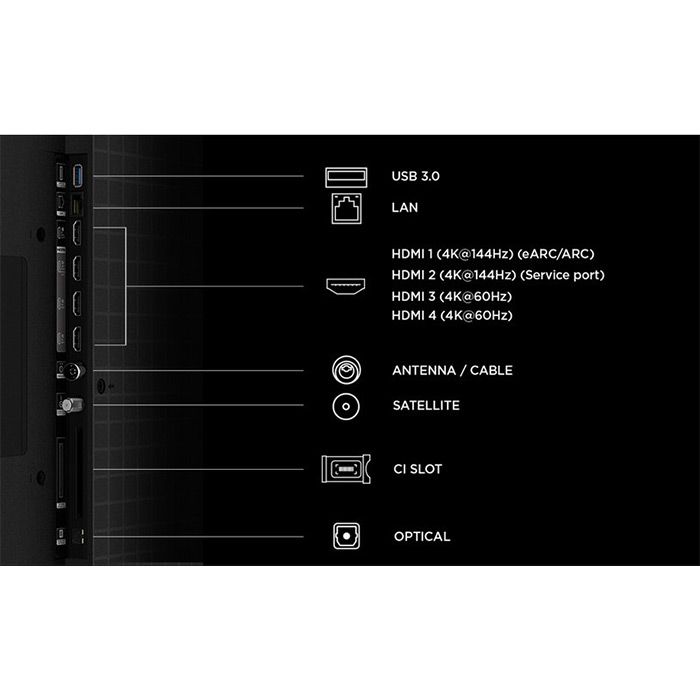 TV TCL 75Q7D, 75"(189 cm), SQD-Mini LED, 4K Ultra HD, Smart TV, Google TV