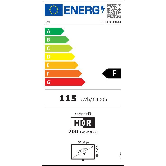 TV TCL 75QLED810, 75" QLED, 4K HDR, Google TV, Game Master 3.0