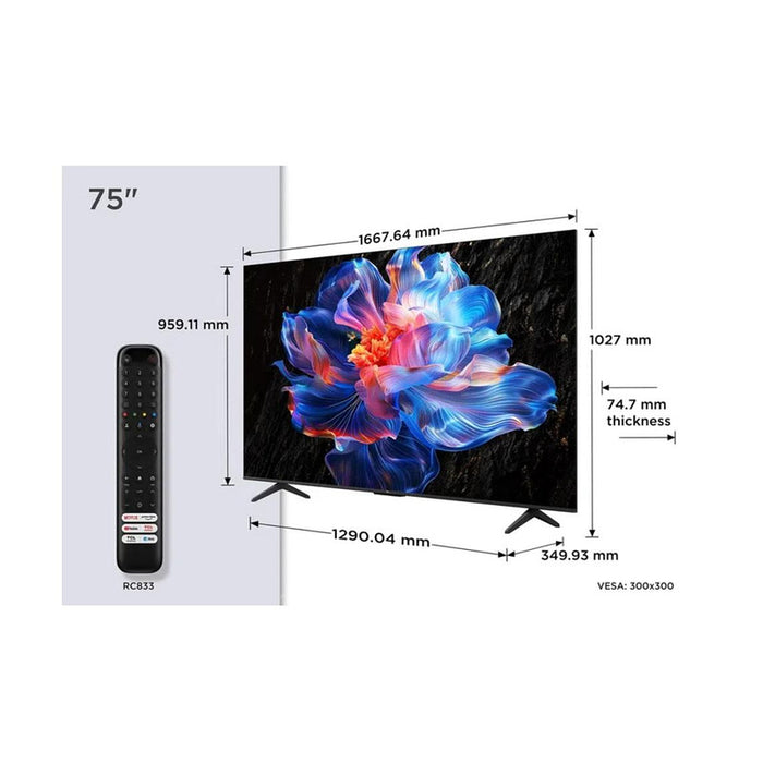 TV TCL 75V6C, 189 cm, 3840x2160 UHD-4K, 75 inch, Android, LED, Smart TV