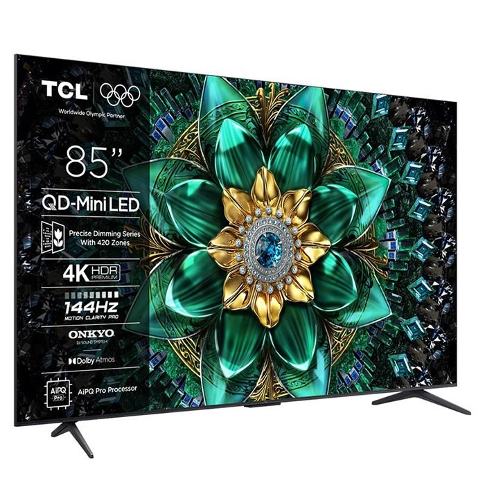 TV TCL 85Q6C, 85"(215 cm), QD-Mini LED, 4K Ultra HD, Smart TV, Google TV