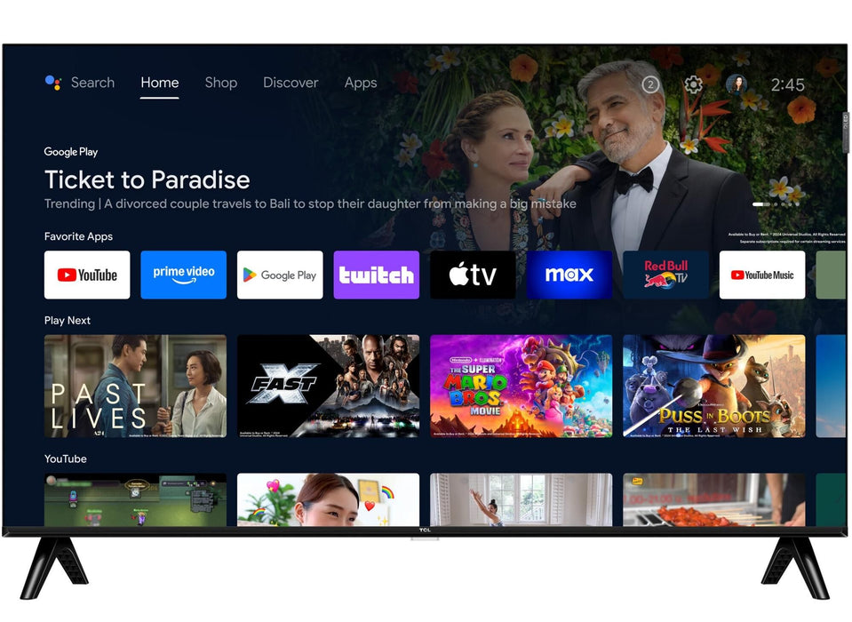 TCL 32inch HD QLED Google TV 32S4K Audio 2x8w