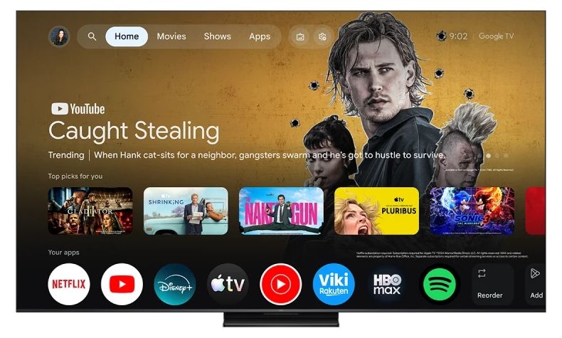 TV TCL 75Q7D, 75"(189 cm), SQD-Mini LED, 4K Ultra HD, Smart TV, Google TV