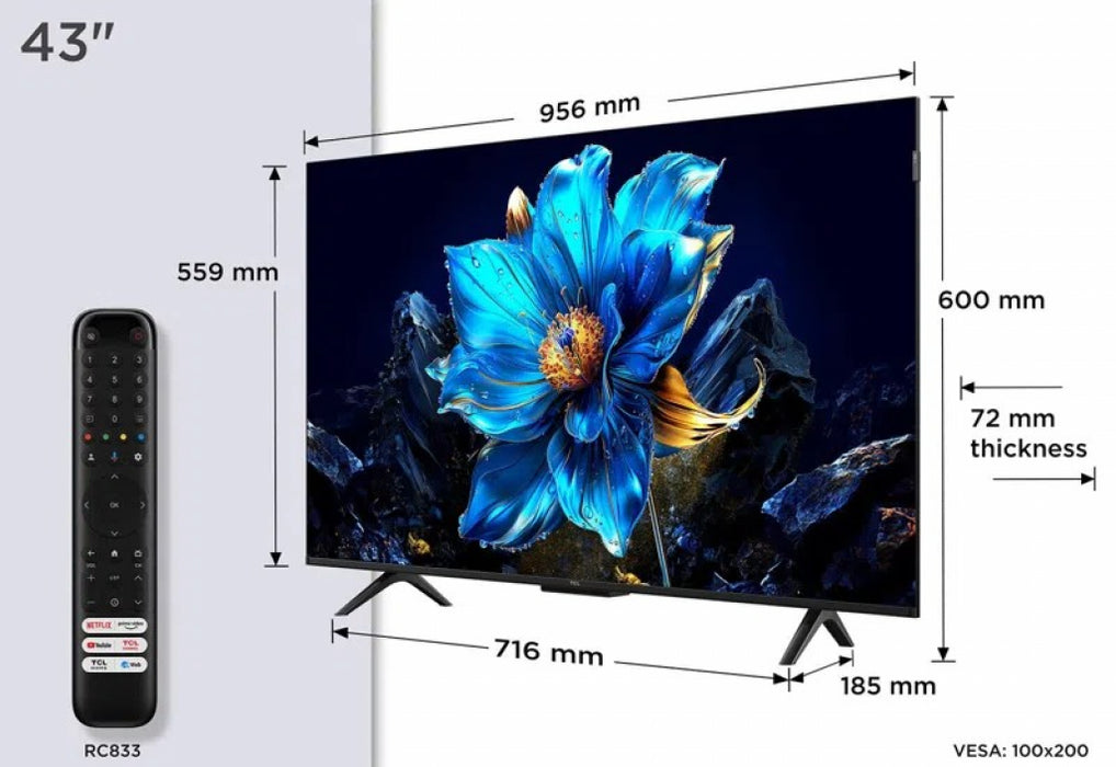 TV TCL QLED 43P7K