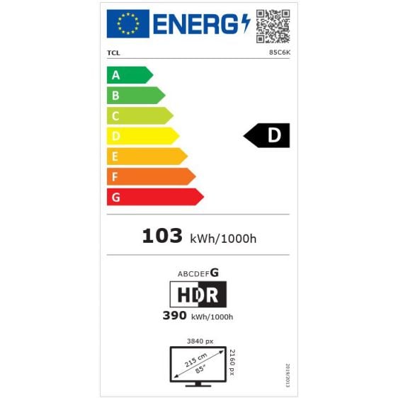 TV TCL 85C6K, 85" QD-MiniLED, 4K Ultra HD, ONKYO 2.1 Hi-Fi System