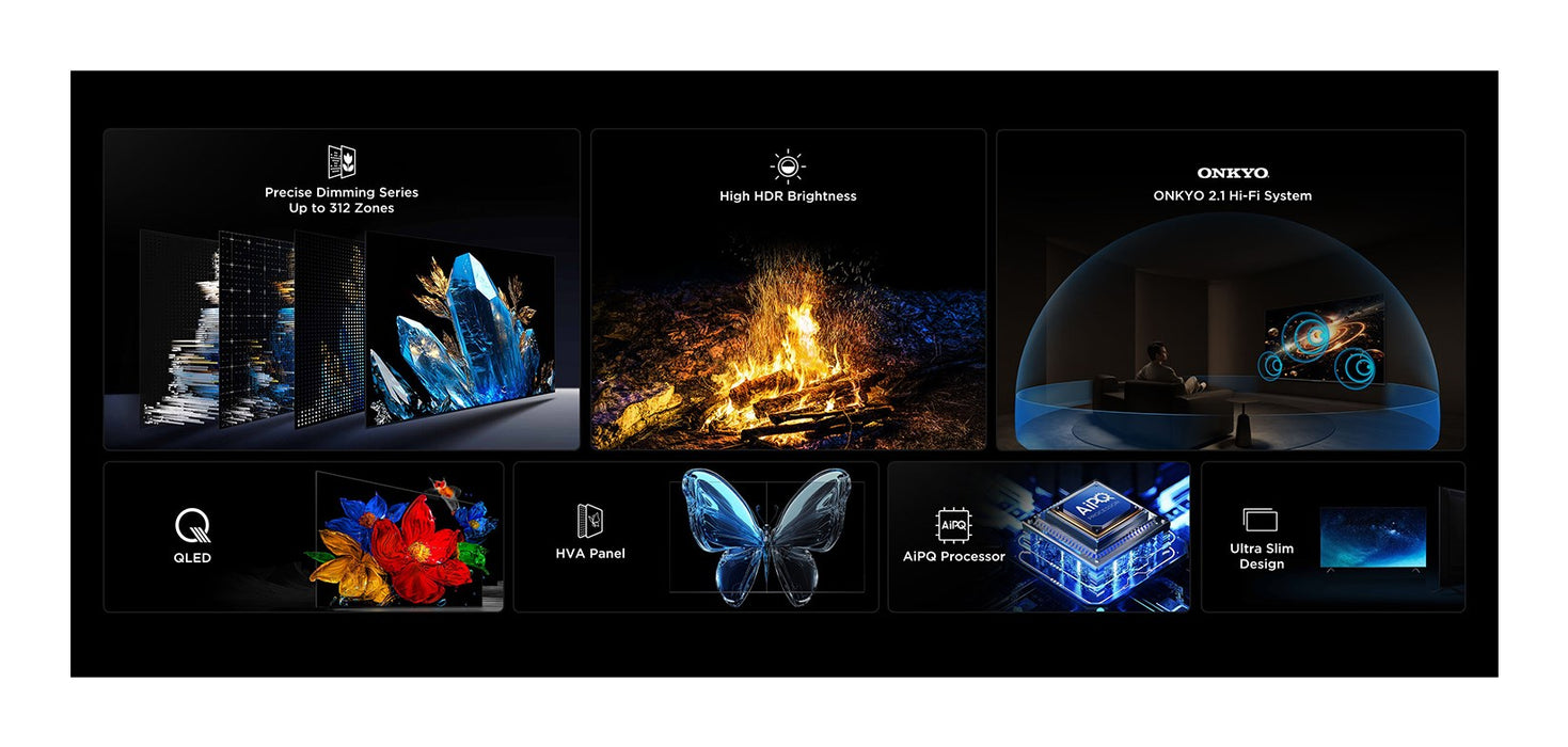 TV TCL 55Q6C, 55"(139 cm), QD-Mini LED, 4K Ultra HD, Smart TV, Google TV