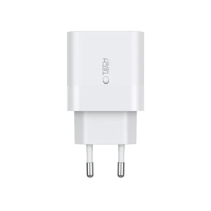 Tech-Protect C20W 2x USB-C PD 20W charger with USB-C / USB-C cable - white - Cell phone USB charger<<<HurtelXML