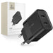 Tech-Protect C20W charger 2x USB-C PD 20W - black - Cell phone USB charger<<<HurtelXML