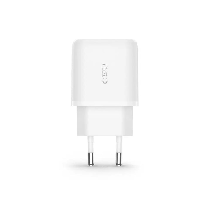 Tech-Protect C20W USB-C PD 20W / USB-A QC 3.0 charger with USB-C / USB-C cable - white - Cell phone USB