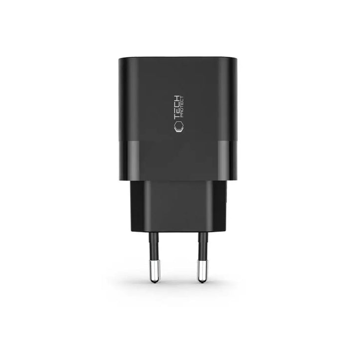Tech-Protect C30W Charger USB-C PD 30W / USB-A QC 3.0 - Black - Cell phone USB charger<<<HurtelXML