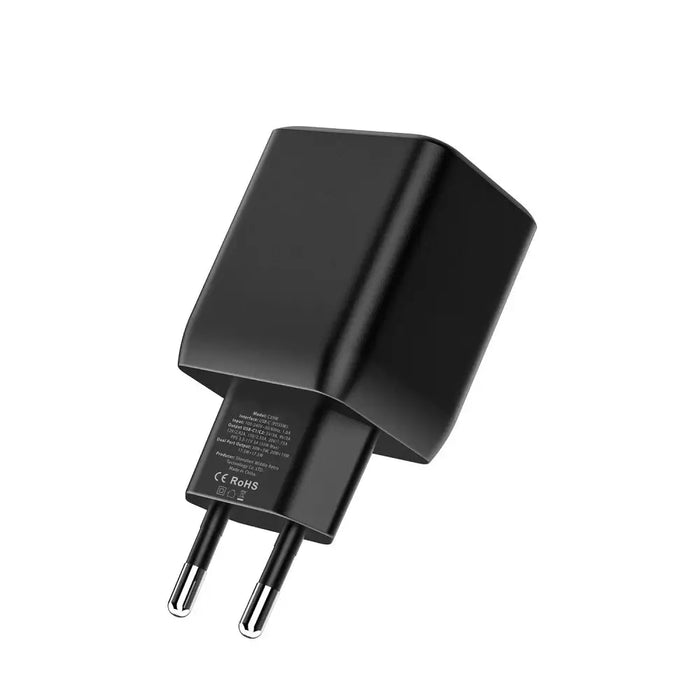 Tech-Protect C35W-2 charger 2x USB-C PD 35W - black - Cell phone USB charger<<<HurtelXML