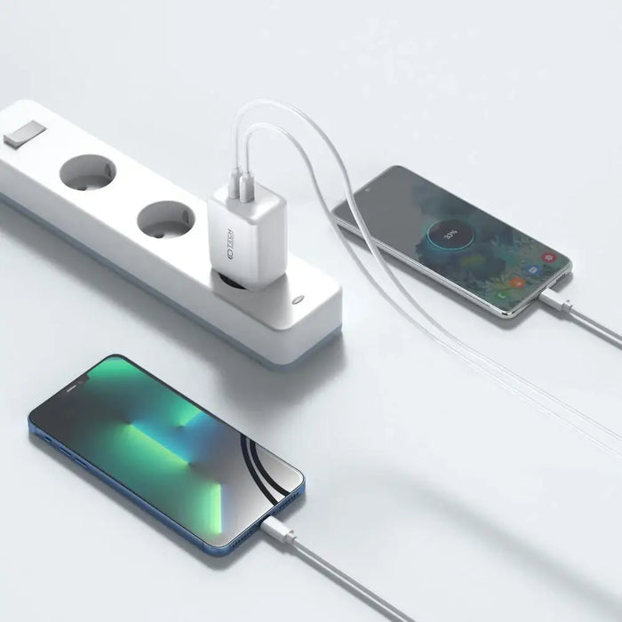 Tech-Protect C35W-2 charger 2x USB-C PD 35W - black - Cell phone USB charger<<<HurtelXML