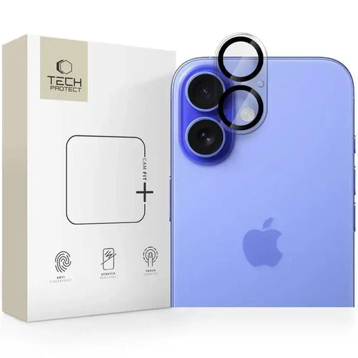 Tech-Protect Cam Fit+ Camera Cover for iPhone 16 / 16 Plus - Transparent - Cell phone tempered glass<<<HurtelXML