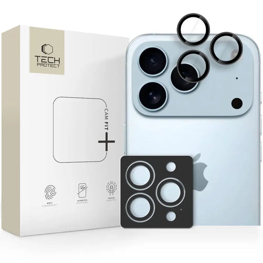 Tech-Protect Camring Fit+ Camera Cover for iPhone 14 Pro / Max / 15 Pro / Max / 16 Pro / Max / 17 Pro / Max - Black