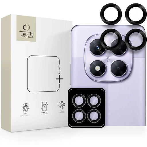 Tech-Protect Camring Pro+ Camera Cover for Xiaomi Redmi Note 14 Pro 5G / Poco X7 5G - Black - Cell phone tempered