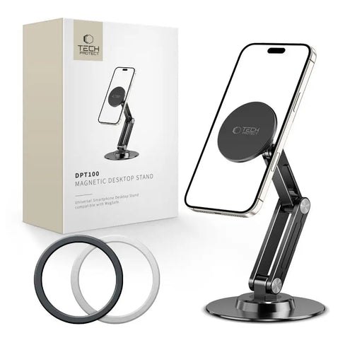 Tech-Protect DPT100 Magnetic MagSafe Desk Phone Holder - Black - Cell phone holders<<<HurtelXML