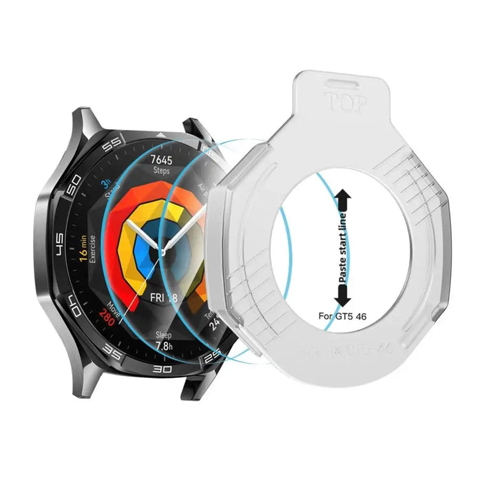 Tech-Protect Easy Set+ 2-pack tempered glass for Huawei Watch GT 5 46 mm - transparent - Cell phone tempered
