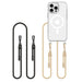 Tech-Protect FlexAir Chain MagSafe Case for iPhone 16 Pro - Clear + 2 Lanyards (Black and Taupe) - Cell phone cases