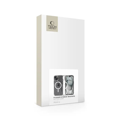 Tech-Protect FlexAir Hybrid MagSafe iPhone 15 Case - Clear Glitter - Cell phone cases and covers<<<HurtelXML