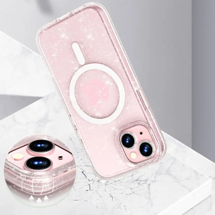 Tech-Protect FlexAir Hybrid MagSafe iPhone 15 Case - Clear Glitter - Cell phone cases and covers<<<HurtelXML