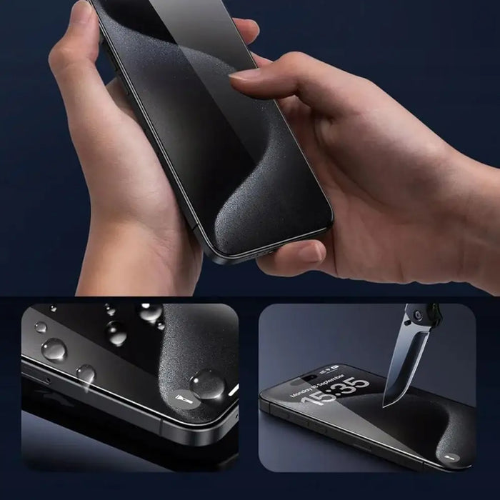 Tech-Protect Glass Fit+ 2-pack tempered glass for iPhone 16 Pro / 17 / 17 Pro - transparent - Cell phone tempered