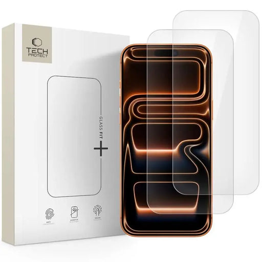 Tech-Protect Glass Fit+ 2-pack tempered glass for iPhone 16 Pro Max / 17 Pro Max - transparent - Cell phone tempered