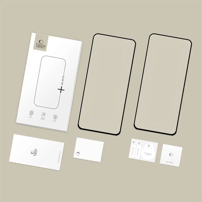 Tech-Protect Glass Fit+ 2-pack tempered glass for Samsung Galaxy S25 FE - black - Cell phone tempered glass<<<HurtelXML