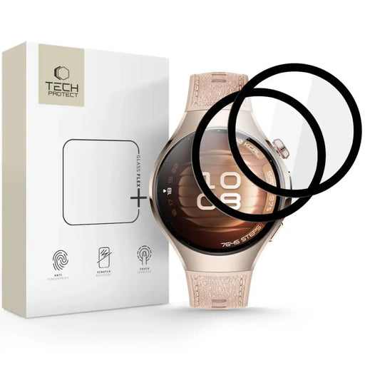 Tech-Protect Glass Flex+ 2-pack hybrid glass for Huawei Watch 5 42 mm - black - Cell phone tempered glass<<<HurtelXML