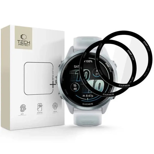 Tech-Protect Glass Flex+ Hybrid Glass 2-pack for Garmin Forerunner 570 42mm - Black - Cell phone tempered