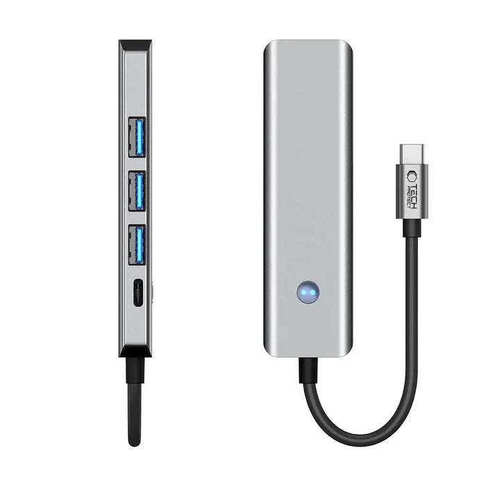 Tech-Protect HB01 HUB Adapter 5in1 USB-C + USB3.0 + HDMI 4K 60Hz + PD100W - gray - USB adapters<<<HurtelXML