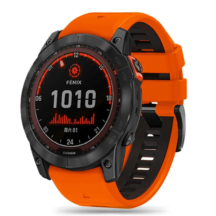 Tech-Protect IconBand Pro Strap for Garmin Fenix 3 / 5X / 3HR / 5X Plus / 6X / 6X Pro / 7X - Orange-Black - Other cell