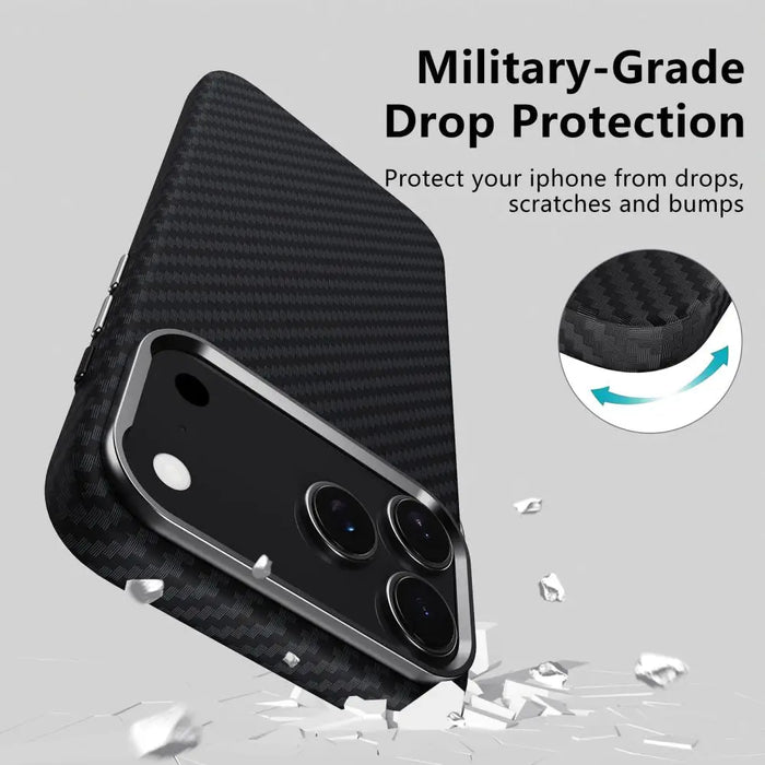 Tech-Protect Ion Carbon MagSafe case for iPhone 17 Pro - black and silver - Cell phone cases and covers<<<HurtelXML