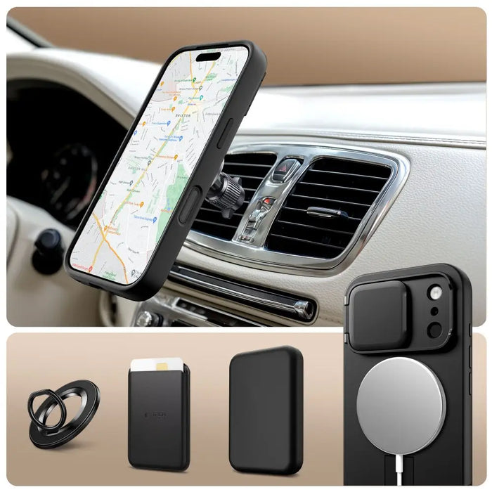 Tech-Protect Kevlar Aura MagSafe Case for iPhone 17 Pro Max - Black - Cell phone cases and covers<<<HurtelXML