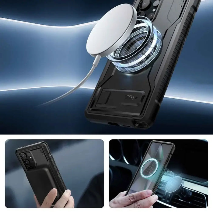 Tech-Protect Kevlar MagSafe+ Case for Samsung Galaxy S24 Ultra - Black - Cell phone cases and covers<<<HurtelXML