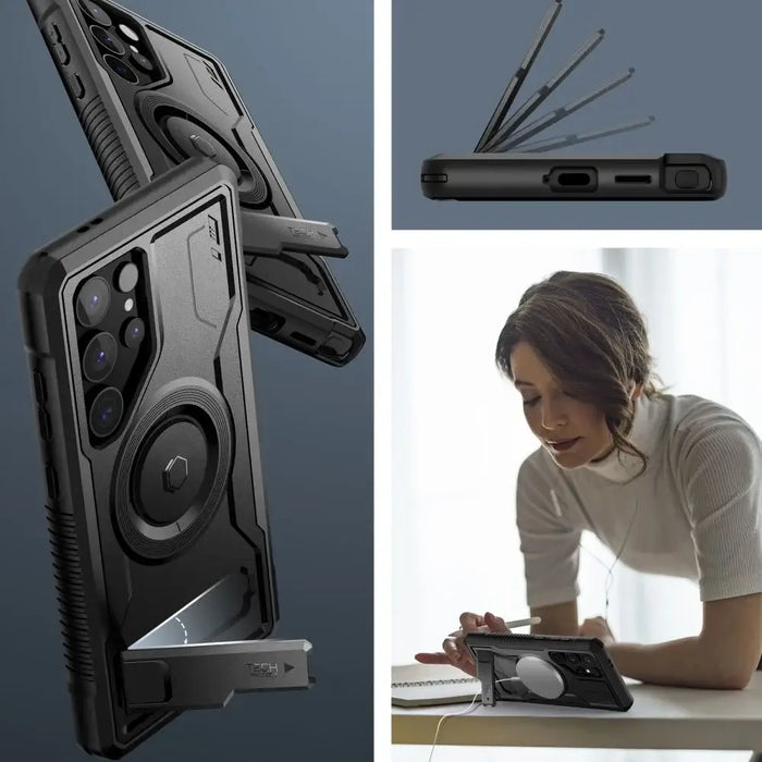 Tech-Protect Kevlar MagSafe+ Case for Samsung Galaxy S24 Ultra - Black - Cell phone cases and covers<<<HurtelXML
