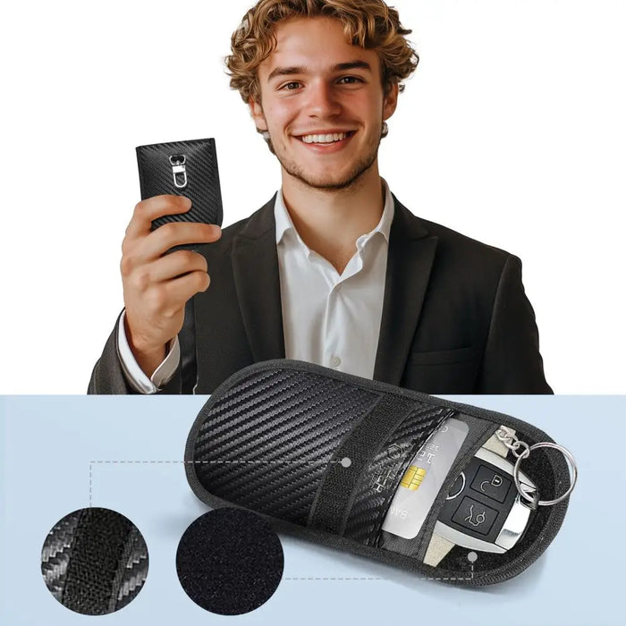 Tech-Protect KLR100 RFID Blocking Car Key Case - Black - Carbon - Cell phone cases and covers<<<HurtelXML