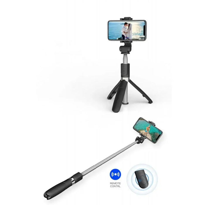 Tech-Protect L01S Bluetooth Selfie Stick with Tripod up to 70cm - Black - Photo accessories<<<HurtelXML