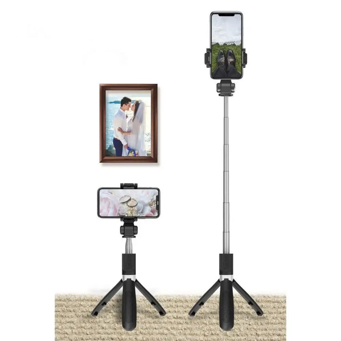 Tech-Protect L01S Bluetooth Selfie Stick with Tripod up to 70cm - Black - Photo accessories<<<HurtelXML