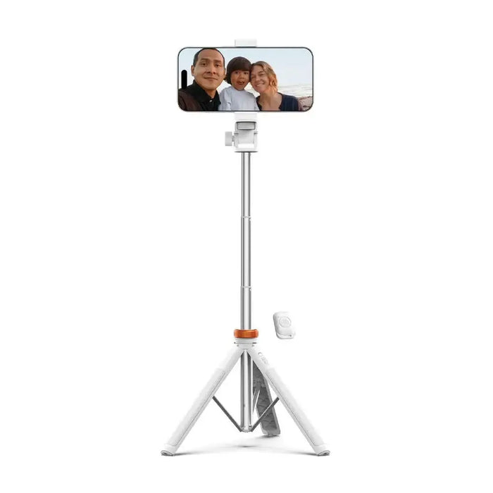 Tech-Protect L03S Bluetooth selfie stick with remote control tripod up to 148cm and 180 head - white - Photo