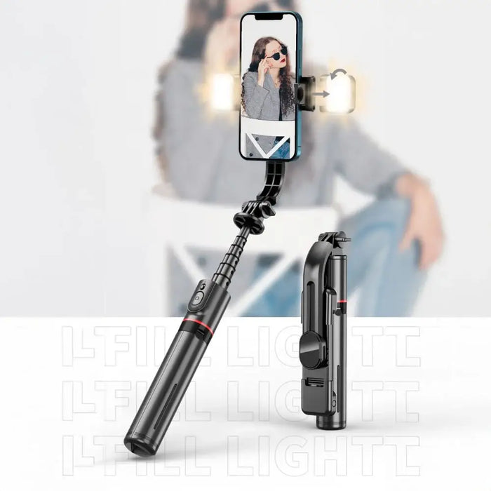 Tech-Protect L05S Bluetooth Selfie Stick with Tripod up to 105cm with LED Light - Black - Photo accessories<<<HurtelXML