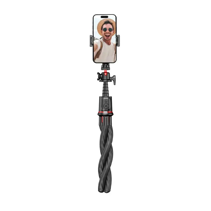 Tech-Protect L07S Bluetooth Selfie Stick with Flexible Tripod up to 54cm and 360 Head - Black - Photo