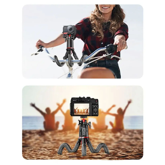 Tech-Protect L07S Bluetooth Selfie Stick with Flexible Tripod up to 54cm and 360 Head - Black - Photo