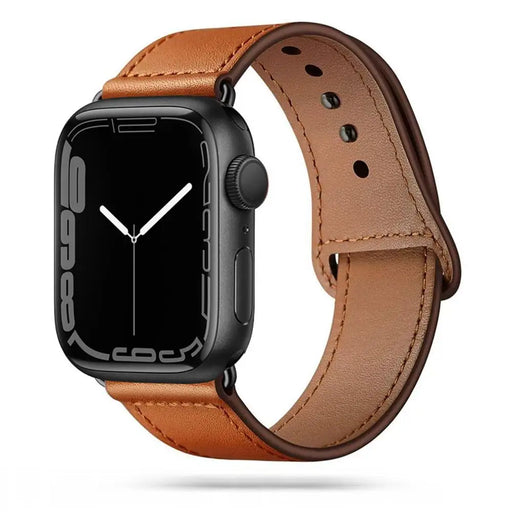 Tech-Protect LeatherFit Strap for Apple Watch 4 / 5 / 6 / 7 / 8 / 9 / SE / Ultra 1 / 2 (42/44/45/49 mm) - Brown - Other