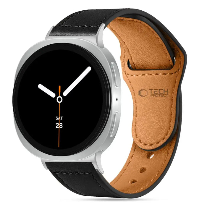 Tech-Protect Leatherfit Strap for Samsung Galaxy Watch 40/44/46 mm - Black - Other cell phone equipment<<<HurtelXML