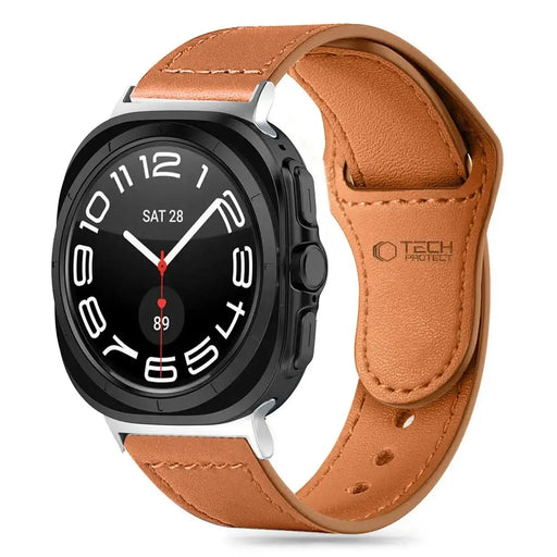 Tech-Protect LeatherFit Strap for Samsung Galaxy Watch Ultra (47mm) - Brown - Other cell phone equipment<<<HurtelXML