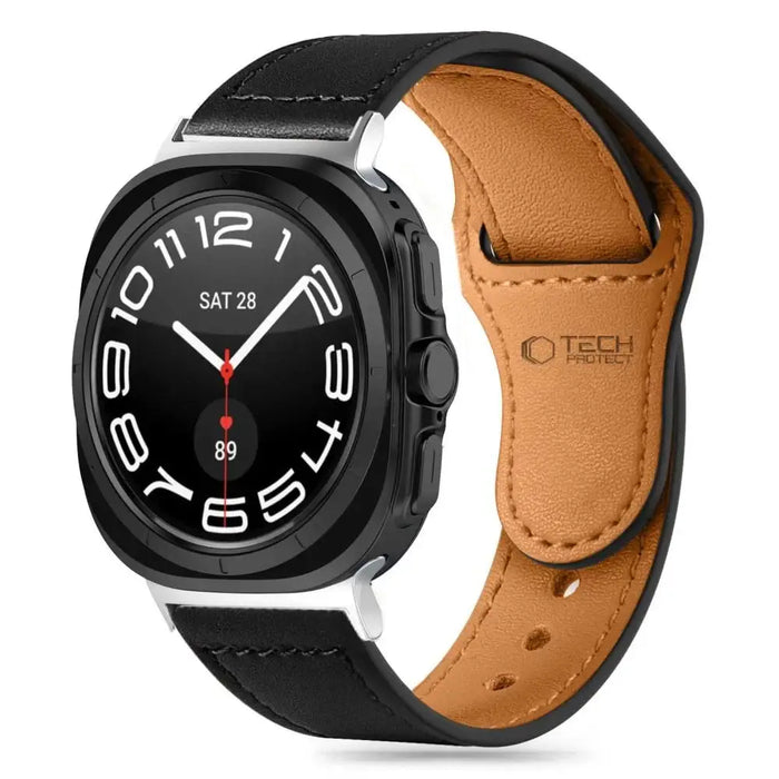 Tech-Protect Leatherfit Strap for Samsung Galaxy Watch Ultra (47mm) - Black - Other cell phone equipment<<<HurtelXML