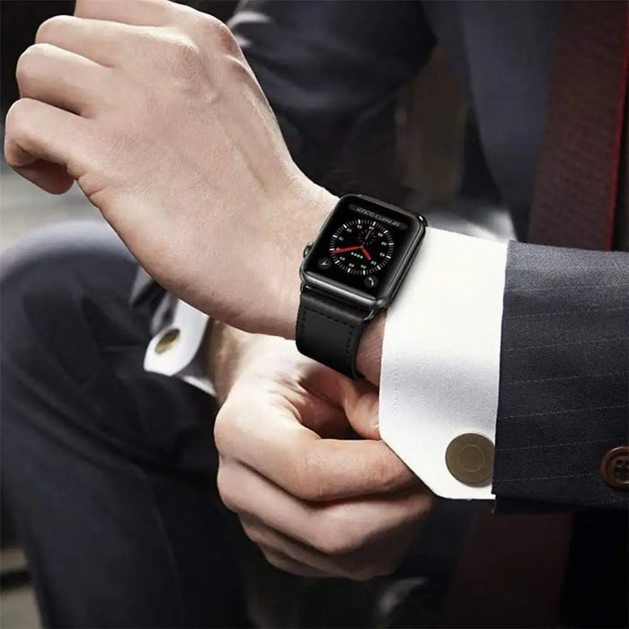 Tech-Protect Leatherfit Strap for Samsung Galaxy Watch Ultra (47mm) - Black - Other cell phone equipment<<<HurtelXML