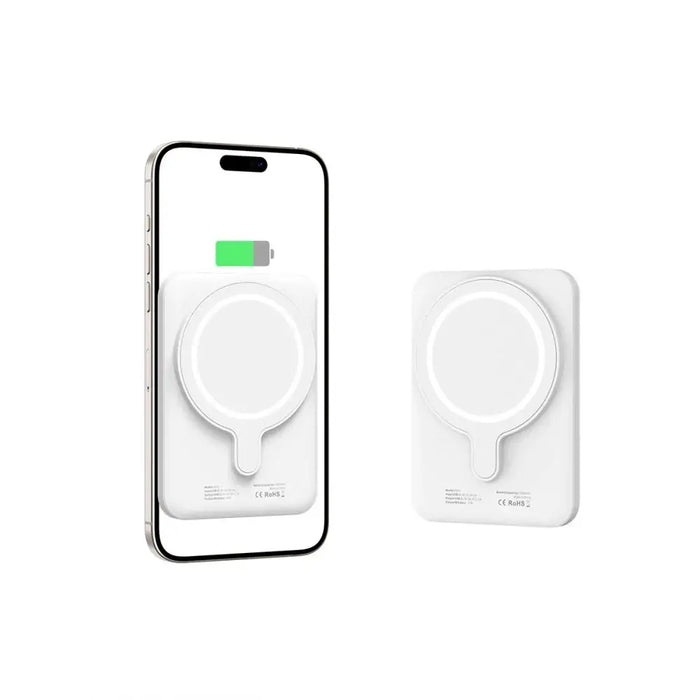 Tech-Protect LifeMag PB10 Powerbank with MagSafe 5000mAh 15W USB-C port - white + USB-C cable - Powerbanks<<<HurtelXML