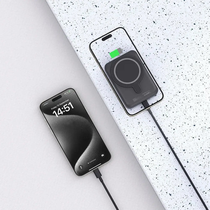 Tech-Protect LifeMag PB11 Powerbank with MagSafe 10000mAh 15W USB-C port - black + USB-C cable - Powerbanks<<<HurtelXML