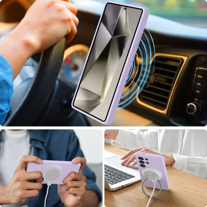 Tech-Protect Liquid Silicone MagSafe Case for Samsung Galaxy S25+ - Purple - Cell phone cases and covers<<<HurtelXML